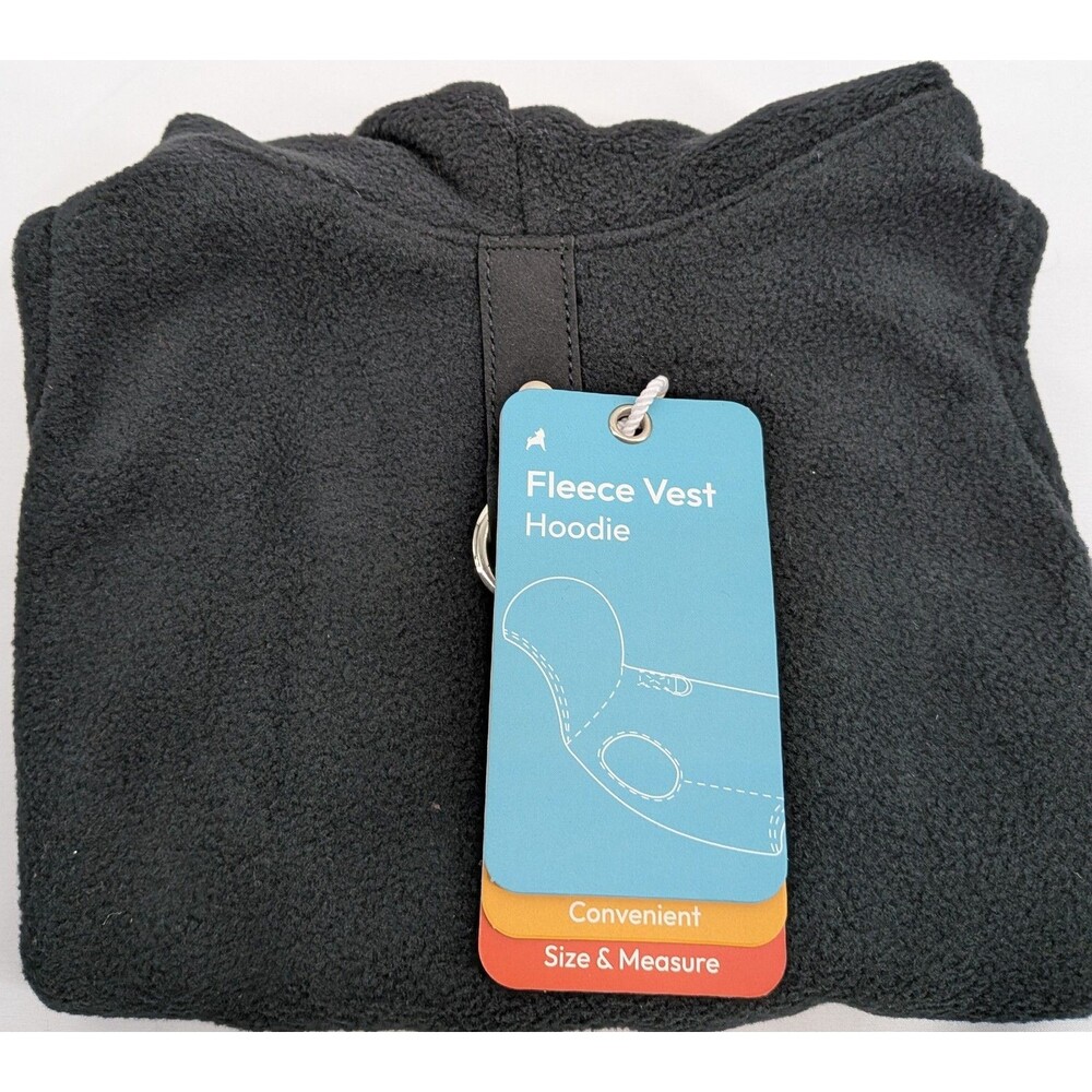 Gooby Fleece Vest Hoodie Dog Coat Jacket Black Size M Medium Warm Soft